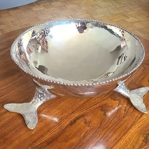 Michael Aram Silver Bowl with Fish Tail Design NIB Very Rare